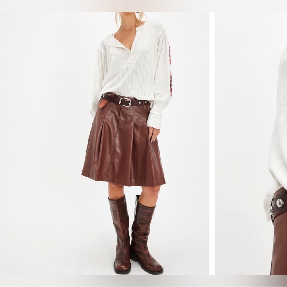 NWT Free People Quinn Quilt Cuff Henley Clean Ivory Combo - Small, medium, large - Picture 4 of 11